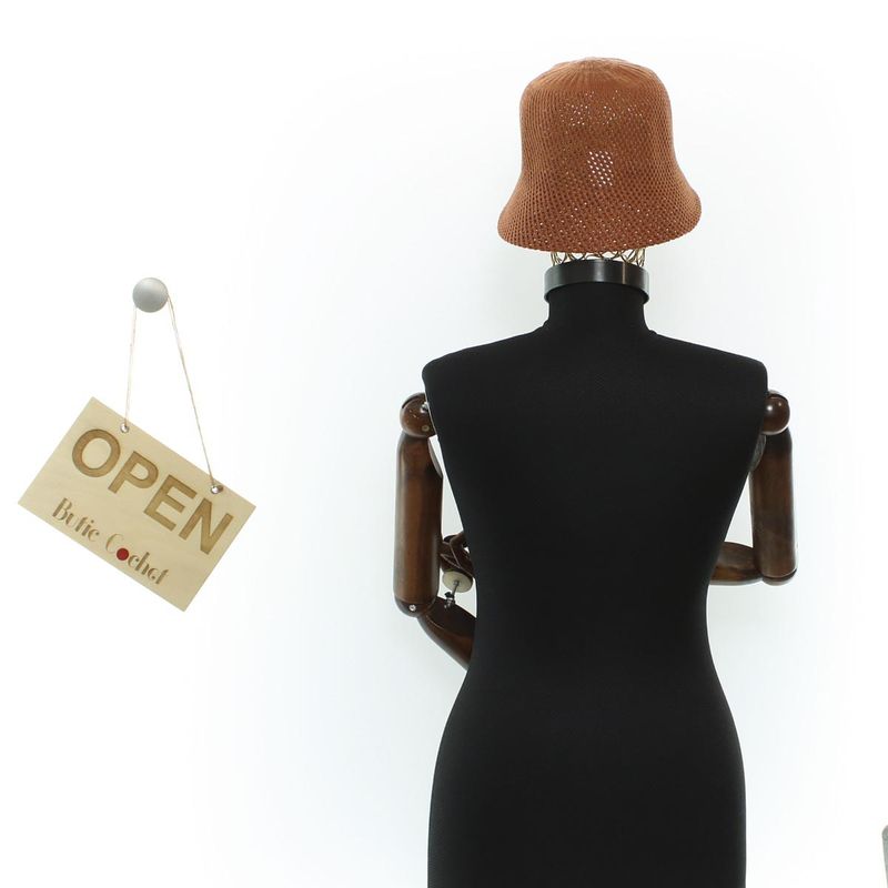 Fashion, accesorii si bijuterii - Femei - Accesorii femei - Caciuli si palarii femei - Palarie de soare, Dama, din poliester, Buticcochet, One size, Caramiziu - PAL1724 - Infinity.ro