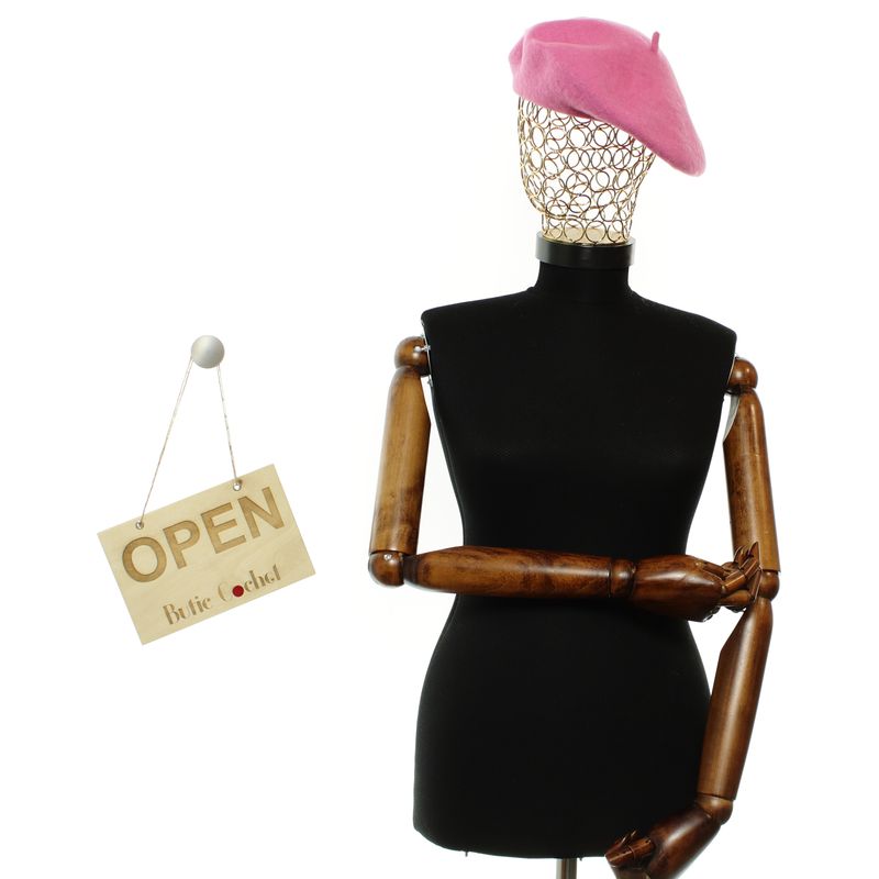 Fashion, accesorii si bijuterii - Femei - Accesorii femei - Caciuli si palarii femei - Bereta de dama, Buticcochet, din lana, one size, Roz - BSC721 - Infinity.ro