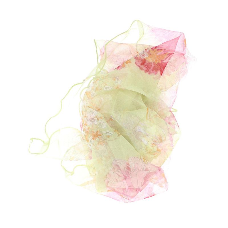 Fashion, accesorii si bijuterii - Femei - Accesorii femei - Esarfe si fulare femei - Esarfa de dama, Buticcochet, 60x60 cm, 40% matase 60% poliester, imprimeu floral, Vernil - ES2145 - Infinity.ro