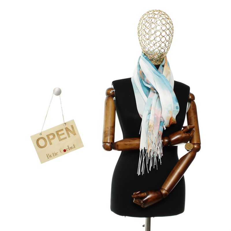Fashion, accesorii si bijuterii - Femei - Accesorii femei - Esarfe si fulare femei - Esarfa de dama, din 30% viscoza 70% poliester, Buticcochet, 75x180 cm, Multicolor - ES3287 - Infinity.ro