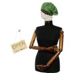 Fashion, accesorii si bijuterii - Femei - Accesorii femei - Caciuli si palarii femei - Bereta de dama, Buticcochet, din acril si vascoza, model cu strasuri, one size, Verde - BSC730 - Infinity.ro
