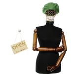 Fashion, accesorii si bijuterii - Femei - Accesorii femei - Caciuli si palarii femei - Bereta de dama, Buticcochet, din acril si vascoza, model cu strasuri, one size, Verde - BSC730 - Infinity.ro