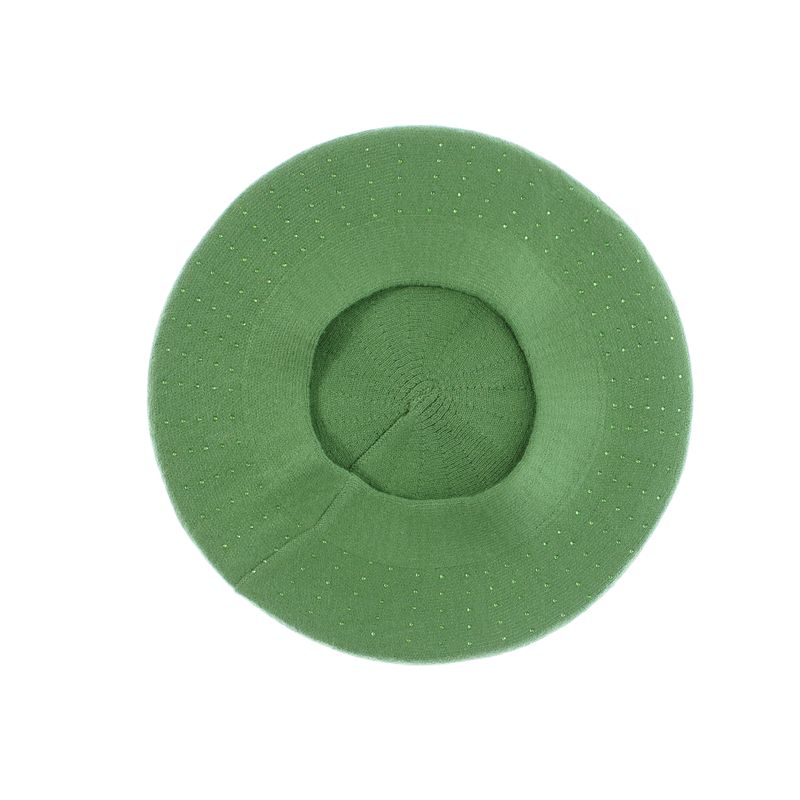 Fashion, accesorii si bijuterii - Femei - Accesorii femei - Caciuli si palarii femei - Bereta de dama, Buticcochet, din acril si vascoza, model cu strasuri, one size, Verde - BSC730 - Infinity.ro