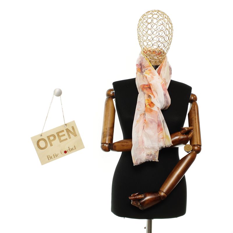 Fashion, accesorii si bijuterii - Femei - Accesorii femei - Esarfe si fulare femei - Esarfa de dama, din 30% viscoza 70% poliester, Buticcochet, 68x180 cm, Multicolor - ES3309 - Infinity.ro