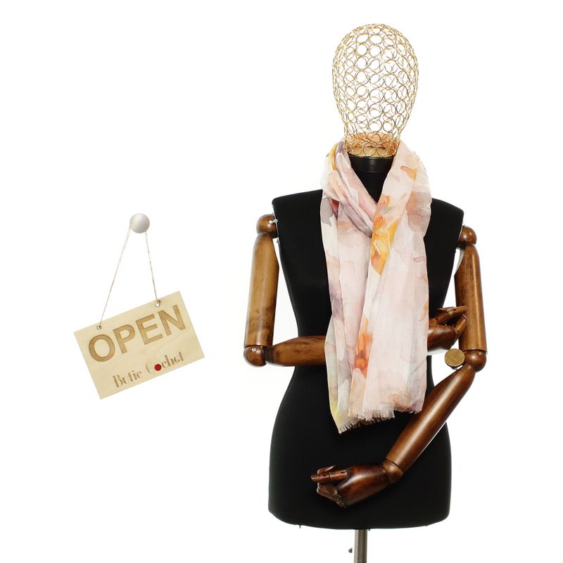 Fashion, accesorii si bijuterii - Femei - Accesorii femei - Esarfe si fulare femei - Esarfa de dama, din 30% viscoza 70% poliester, Buticcochet, 68x180 cm, Multicolor - ES3309 - Infinity.ro
