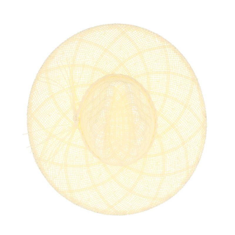 Fashion, accesorii si bijuterii - Femei - Accesorii femei - Caciuli si palarii femei - Palarie de soare, Dama, din paie de hartie, Buticcochet, bor mare, One size, Crem - PAL1688 - Infinity.ro