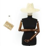 Fashion, accesorii si bijuterii - Femei - Accesorii femei - Caciuli si palarii femei - Palarie de soare, Dama, din paie de hartie, Buticcochet, bor mare, One size, Crem - PAL1688 - Infinity.ro