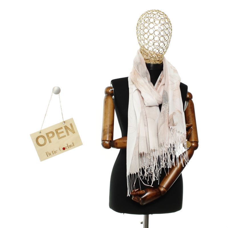 Fashion, accesorii si bijuterii - Femei - Accesorii femei - Esarfe si fulare femei - Esarfa de dama, din 30% viscoza 70% poliester, Buticcochet, 75x180 cm, Multicolor - ES3294 - Infinity.ro