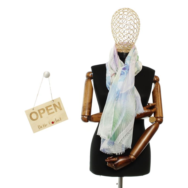 Fashion, accesorii si bijuterii - Femei - Accesorii femei - Esarfe si fulare femei - Esarfa de dama, din 30% viscoza 70% poliester, Buticcochet, 68x180 cm, Multicolor - ES3343 - Infinity.ro