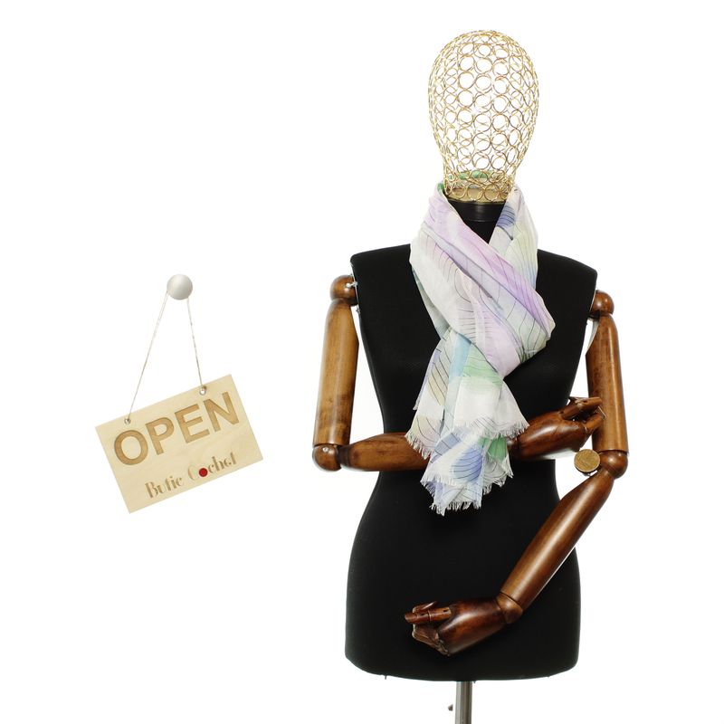 Fashion, accesorii si bijuterii - Femei - Accesorii femei - Esarfe si fulare femei - Esarfa de dama, din 30% viscoza 70% poliester, Buticcochet, 68x180 cm, Multicolor - ES3343 - Infinity.ro
