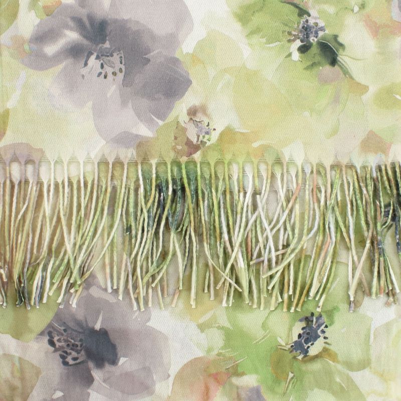 Fashion, accesorii si bijuterii - Femei - Accesorii femei - Esarfe si fulare femei - Esarfa dama, din lana, Buticcochet, 70x190 cm, model floral, Verde - ES3146 - Infinity.ro