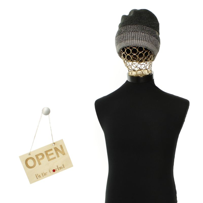 Fashion, accesorii si bijuterii - Barbati - Accesorii barbati - Caciuli si sepci barbati - Fes barbatesc, ButicCochet, tricotat, din acril si sintetic, one size, Gri inchis - FES339 - Infinity.ro