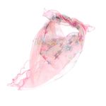 Fashion, accesorii si bijuterii - Femei - Accesorii femei - Esarfe si fulare femei - Esarfa de dama, Buticcochet, 60x60 cm, 40% matase 60% poliester, imprimeu cu frunze, Roz - ES2142 - Infinity.ro