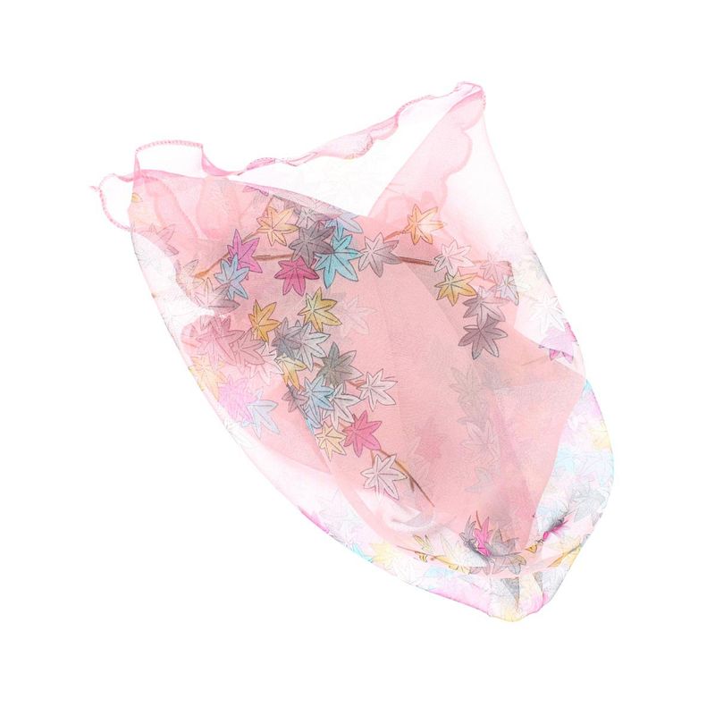 Fashion, accesorii si bijuterii - Femei - Accesorii femei - Esarfe si fulare femei - Esarfa de dama, Buticcochet, 60x60 cm, 40% matase 60% poliester, imprimeu cu frunze, Roz - ES2142 - Infinity.ro