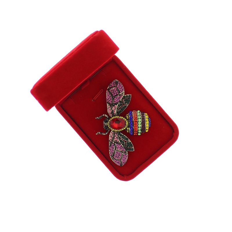 Market - Cadouri - Martisoare - Accesoriu dama, Brosa, din metal, Buticcochet, 5x8 cm, model Albina, Multicolor - MR606 - Infinity.ro
