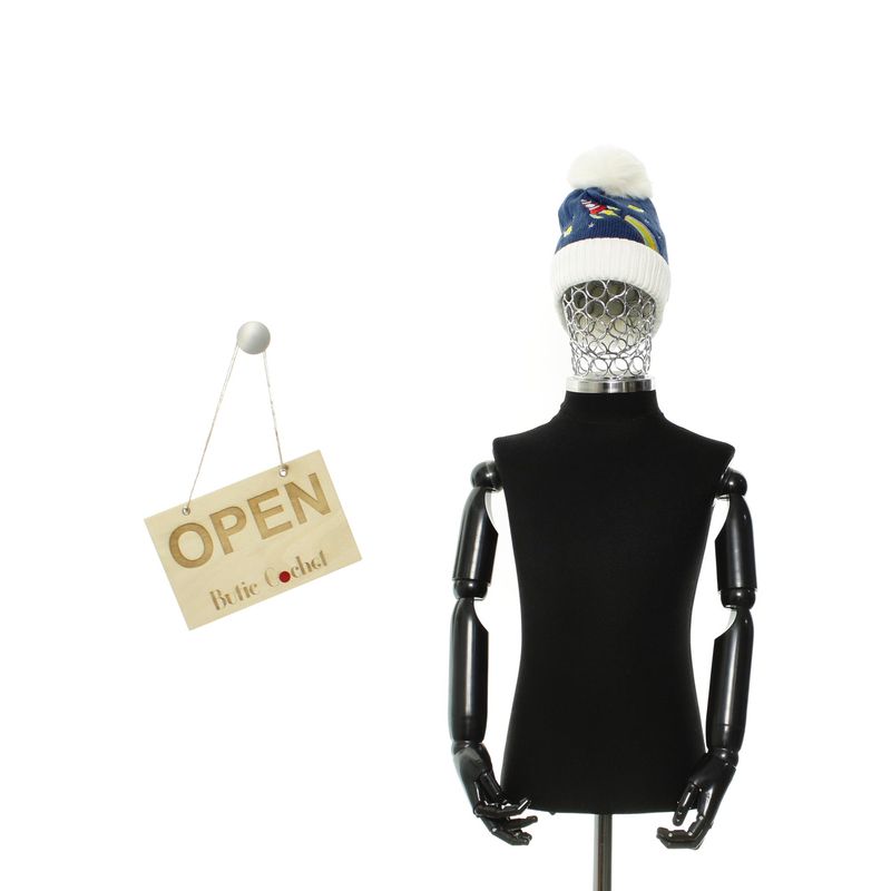 Fashion, accesorii si bijuterii - Copii - Accesorii copii - Caciuli si palarii copii - Fes pentru copii, Buticcochet, din viscoza si sintetic, model cu racheta, Albastru - FES362 - Infinity.ro
