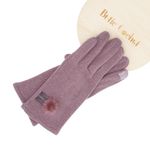 Fashion, accesorii si bijuterii - Femei - Accesorii femei - Manusi femei - Manusi dama, de iarna, din material sintetic si bumbac, cu degete, one size, Mov - MA355 - Infinity.ro