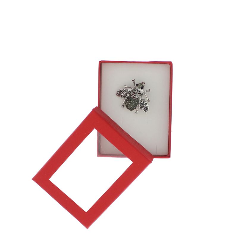 Market - Cadouri - Martisoare - Accesoriu dama, Brosa, din metal, Buticcochet, 3 cm, model Albina cu strasuri, Negru - MR646 - Infinity.ro