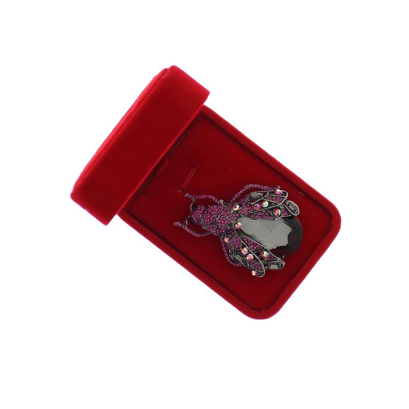 Market - Cadouri - Martisoare - Accesoriu dama, Brosa, din metal, Buticcochet, 6.5 x 4.5 cm, model Gandacel, Mov - MR626 - Infinity.ro