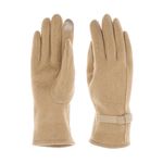 Fashion, accesorii si bijuterii - Femei - Accesorii femei - Manusi femei - Manusi dama, de iarna, din material sintetic si bumbac, cu degete, model cu fundita, one size, Bej inchis - MA323 - Infinity.ro