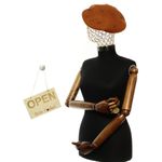Fashion, accesorii si bijuterii - Femei - Accesorii femei - Caciuli si palarii femei - Bereta de dama, Buticcochet, din acril si vascoza, model cu strasuri, one size, Maro - BSC736 - Infinity.ro