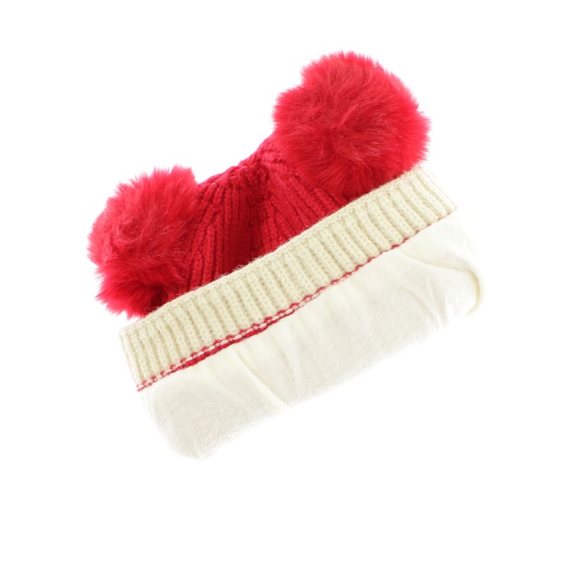 Fashion, accesorii si bijuterii - Copii - Accesorii copii - Caciuli si palarii copii - Set caciula si fular, pentru copii, Buticcochet, din viscoza si sintetic, model cu ursulet, Rosu - SETF281 - Infinity.ro