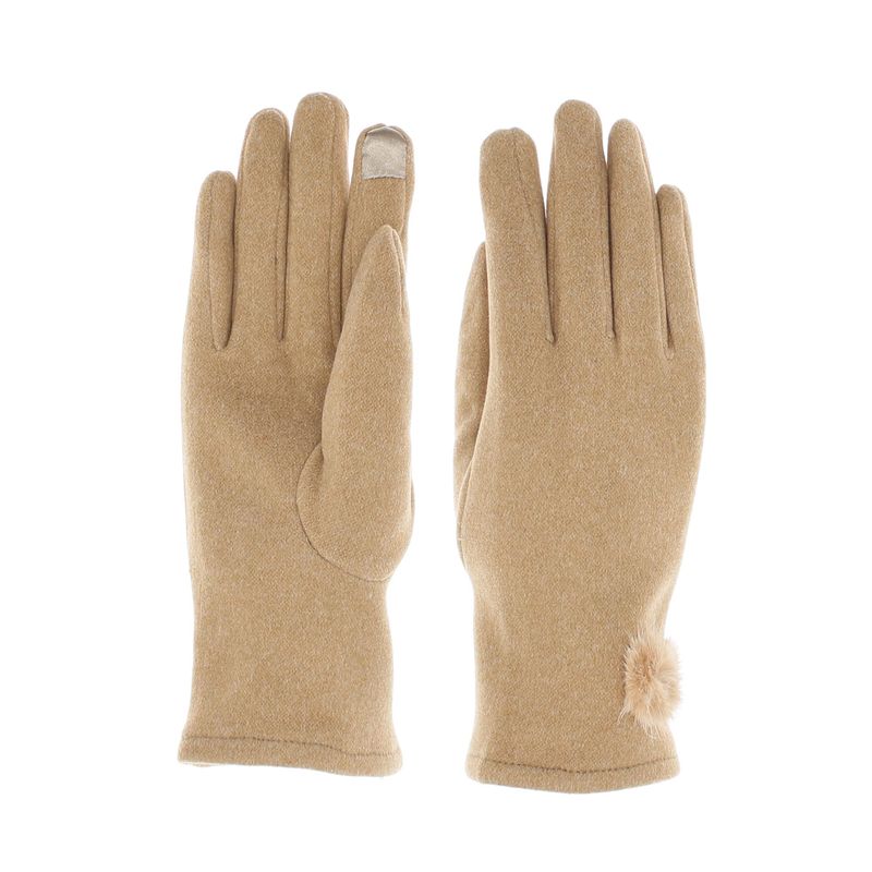 Fashion, accesorii si bijuterii - Femei - Accesorii femei - Manusi femei - Manusi dama, de iarna, din material sintetic si bumbac, cu degete, one size, Bej inchis - MA360 - Infinity.ro