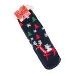 Fashion, accesorii si bijuterii - Femei - Lenjerie si pijamale femei - Sosete si ciorapi femei - Ciorapi cu motive de Craciun, 90% bumbac, Tina,  marime 35-41, Bleumarin - SCR396 - Infinity.ro