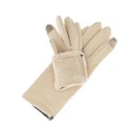 Fashion, accesorii si bijuterii - Femei - Accesorii femei - Manusi femei - Manusi dama, de iarna, din material sintetic si bumbac, cu degete, one size, Bej - MA339 - Infinity.ro