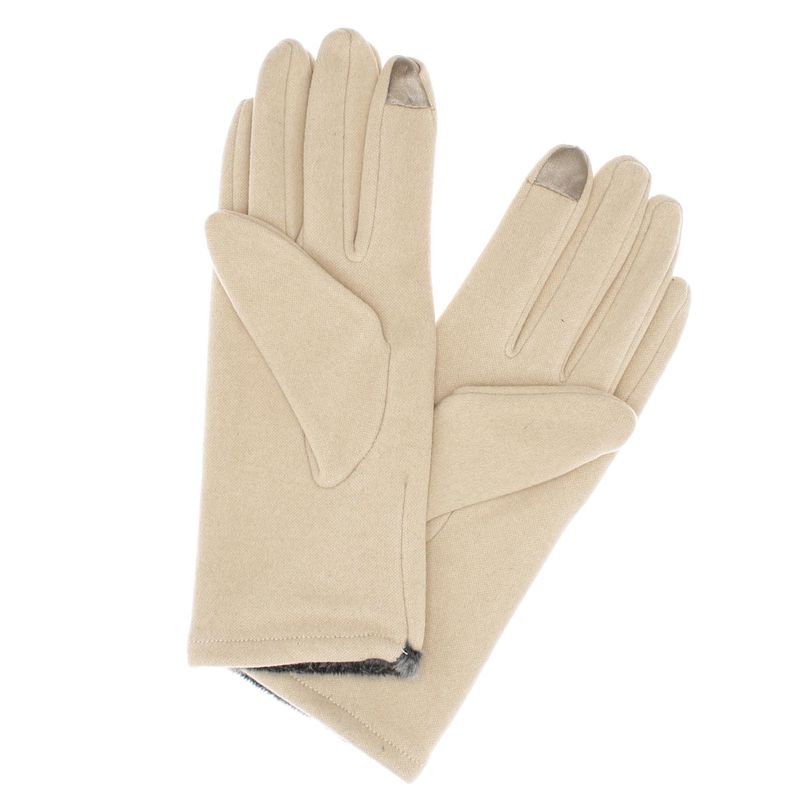 Fashion, accesorii si bijuterii - Femei - Accesorii femei - Manusi femei - Manusi dama, de iarna, din material sintetic si bumbac, cu degete, one size, Bej - MA339 - Infinity.ro