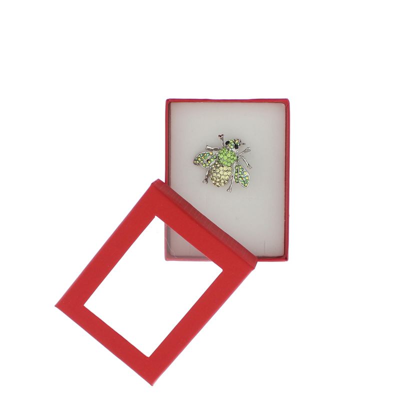 Market - Cadouri - Martisoare - Accesoriu dama, Brosa, din metal, Buticcochet, 3 cm, model Albina cu strasuri, Verde - MR649 - Infinity.ro