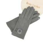 Fashion, accesorii si bijuterii - Femei - Accesorii femei - Manusi femei - Manusi dama, de iarna, din material sintetic si bumbac, cu degete, one size, Gri - MA356 - Infinity.ro