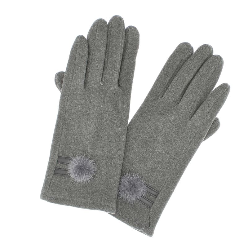 Fashion, accesorii si bijuterii - Femei - Accesorii femei - Manusi femei - Manusi dama, de iarna, din material sintetic si bumbac, cu degete, one size, Gri - MA356 - Infinity.ro