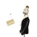Fashion, accesorii si bijuterii - Copii - Accesorii copii - Caciuli si palarii copii - Set caciula si fular, pentru copii, Buticcochet, din viscoza si sintetic, model cu fulgi de nea, Bej - SETF305 - Infinity.ro