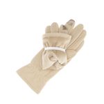 Fashion, accesorii si bijuterii - Femei - Accesorii femei - Manusi femei - Manusi dama, de iarna, din material sintetic si bumbac, cu degete, model cu ciucure, one size, Bej - MA333 - Infinity.ro