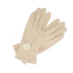 Fashion, accesorii si bijuterii - Femei - Accesorii femei - Manusi femei - Manusi dama, de iarna, din material sintetic si bumbac, cu degete, model cu ciucure, one size, Bej - MA333 - Infinity.ro
