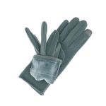 Fashion, accesorii si bijuterii - Femei - Accesorii femei - Manusi femei - Manusi dama, de iarna, din material sintetic si bumbac, cu degete, model cu fundita, one size, Albastru - MA326 - Infinity.ro