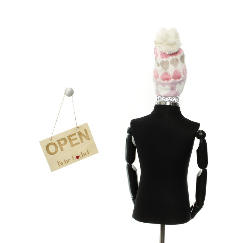 Fashion, accesorii si bijuterii - Copii - Accesorii copii - Caciuli si palarii copii - Fes pentru copii, Buticcochet, din viscoza si sintetic, model cu inimioare, Multicolor - FES375 - Infinity.ro