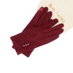 Fashion, accesorii si bijuterii - Femei - Accesorii femei - Manusi femei - Manusi dama, de iarna, din material sintetic si bumbac, cu degete, one size, Visiniu - MA351 - Infinity.ro