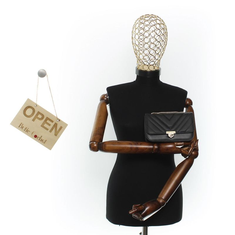 Fashion, accesorii si bijuterii - Femei - Accesorii femei - Genti si rucsacuri femei - Geanta de umar, dama, din material sintetic, ButicCochet, 19x12x6 cm, Negru - GND852 - Infinity.ro