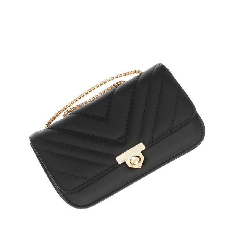 Fashion, accesorii si bijuterii - Femei - Accesorii femei - Genti si rucsacuri femei - Geanta de umar, dama, din material sintetic, ButicCochet, 19x12x6 cm, Negru - GND852 - Infinity.ro