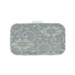 Fashion, accesorii si bijuterii - Femei - Accesorii femei - Genti si rucsacuri femei - Geanta plic, clutch pentru dama, ButicCochet, material sintetic, cu dantela 20x12x5 cm, Gri inchis - GND344 - Infinity.ro