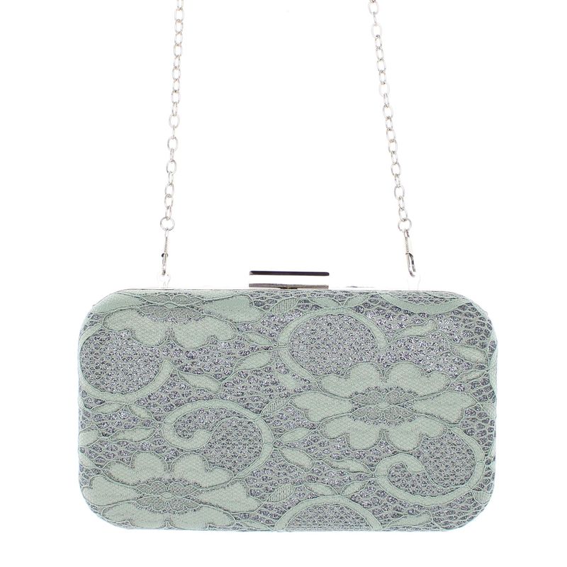 Fashion, accesorii si bijuterii - Femei - Accesorii femei - Genti si rucsacuri femei - Geanta plic, clutch pentru dama, ButicCochet, material sintetic, cu dantela 20x12x5 cm, Gri inchis - GND344 - Infinity.ro