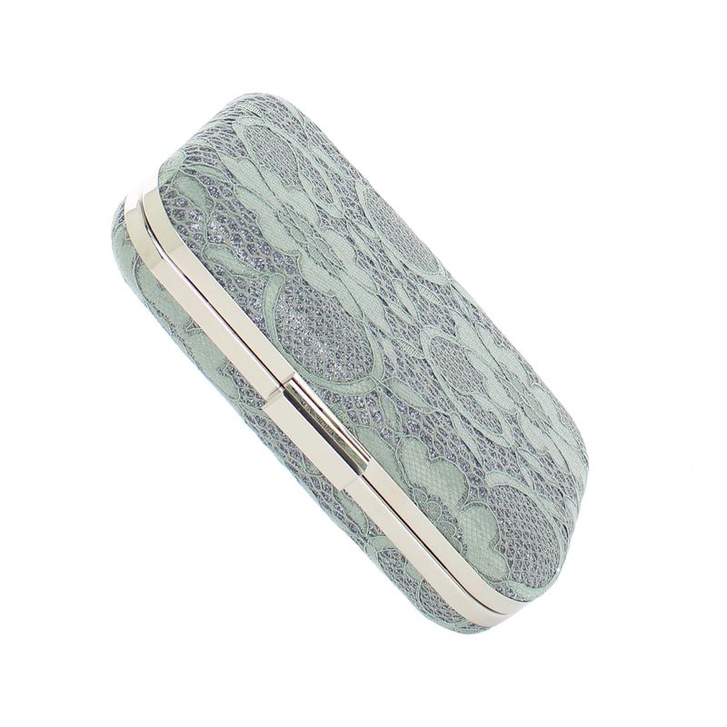 Fashion, accesorii si bijuterii - Femei - Accesorii femei - Genti si rucsacuri femei - Geanta plic, clutch pentru dama, ButicCochet, material sintetic, cu dantela 20x12x5 cm, Gri inchis - GND344 - Infinity.ro