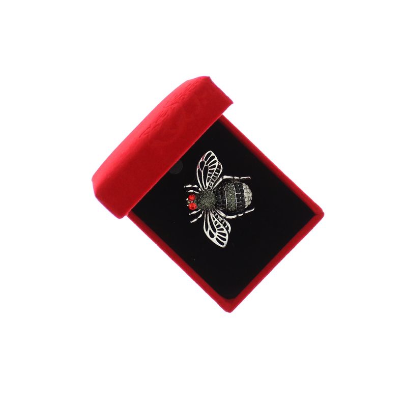 Market - Cadouri - Martisoare - Accesoriu dama, Brosa, din metal, Buticcochet, 4x5 cm, Albina, Argintiu - MR612 - Infinity.ro