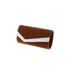 Fashion, accesorii si bijuterii - Femei - Accesorii femei - Genti si rucsacuri femei - Geanta plic, de dama, material sintetic catifelat, ButicCochet, 26x13x6 cm, cu strasuri, Maro - GND476 - Infinity.ro