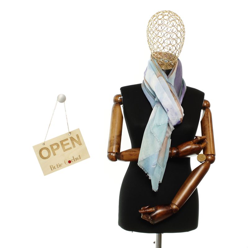 Fashion, accesorii si bijuterii - Femei - Accesorii femei - Esarfe si fulare femei - Esarfa de dama, din 30% viscoza 70% poliester, Buticcochet, 68x180 cm, Multicolor - ES3338 - Infinity.ro