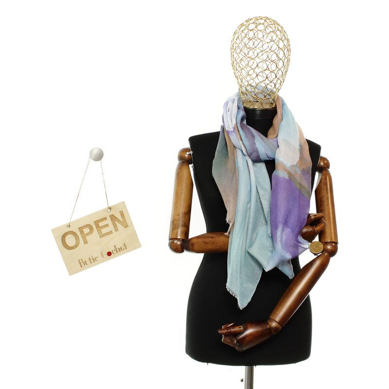 Fashion, accesorii si bijuterii - Femei - Accesorii femei - Esarfe si fulare femei - Esarfa de dama, din 30% viscoza 70% poliester, Buticcochet, 68x180 cm, Multicolor - ES3338 - Infinity.ro