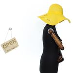 Fashion, accesorii si bijuterii - Femei - Accesorii femei - Caciuli si palarii femei - Palarie de soare, dama, bor 15 cm, Anoul, one size, model cu paiete, Galben - PAL1781 - Infinity.ro