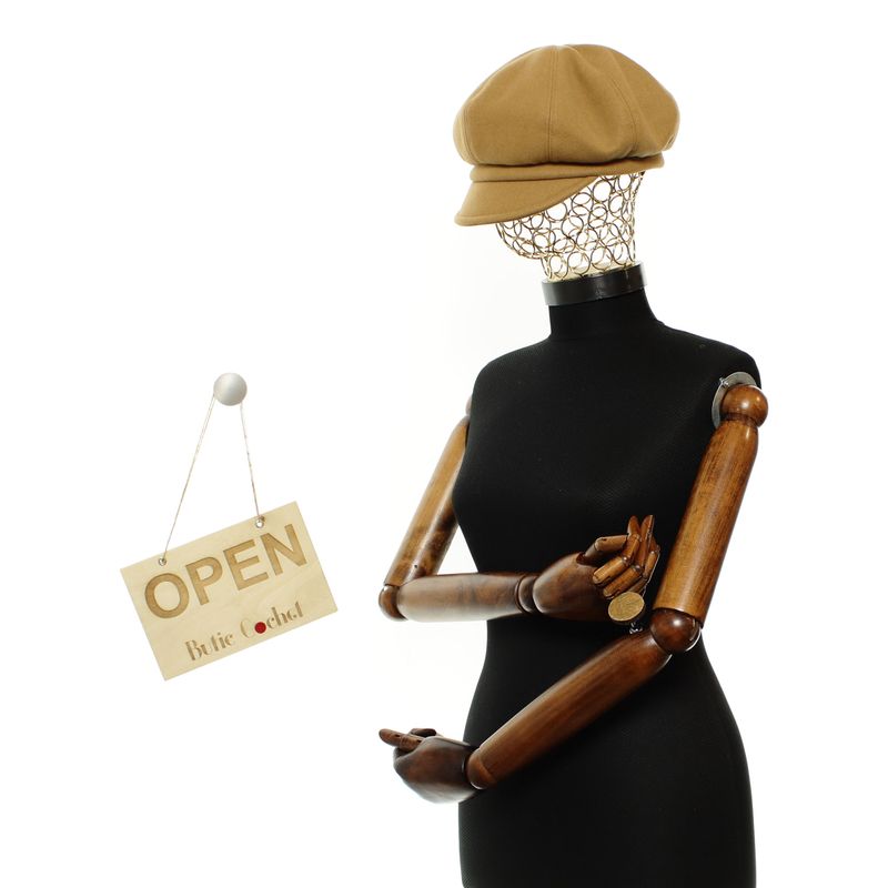 Fashion, accesorii si bijuterii - Femei - Accesorii femei - Caciuli si palarii femei - Sapca de dama, Buticcochet, din acril si poliester, marime 56-58, Bej - BSC790 - Infinity.ro